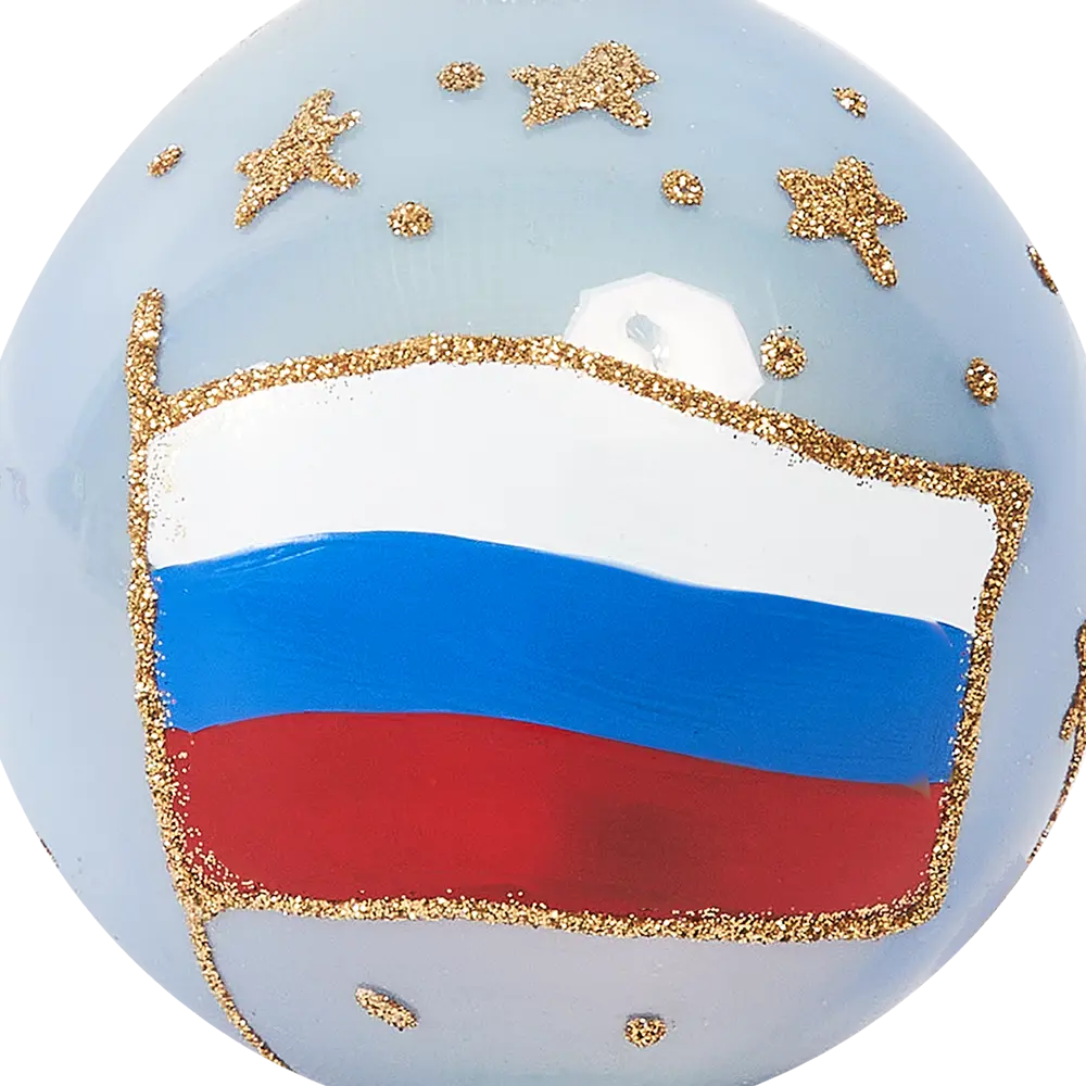 Шар ёлочный Триколор КУ-80-80836 стекло 8.5 см КОЛОМЕЕВ STLM-2198406 - Вид №1