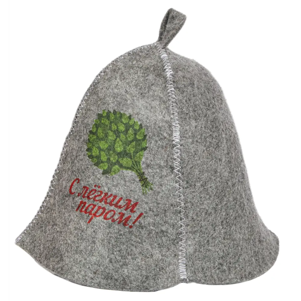 Шапка для бани Банный мир С легким паром войлок цвет серый STLM-2064113 - Вид №2