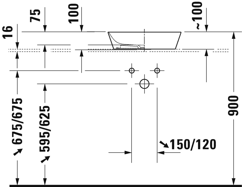 2340430000 Подвесная раковина настенная овальная Duravit Cape Cod - Вид №2