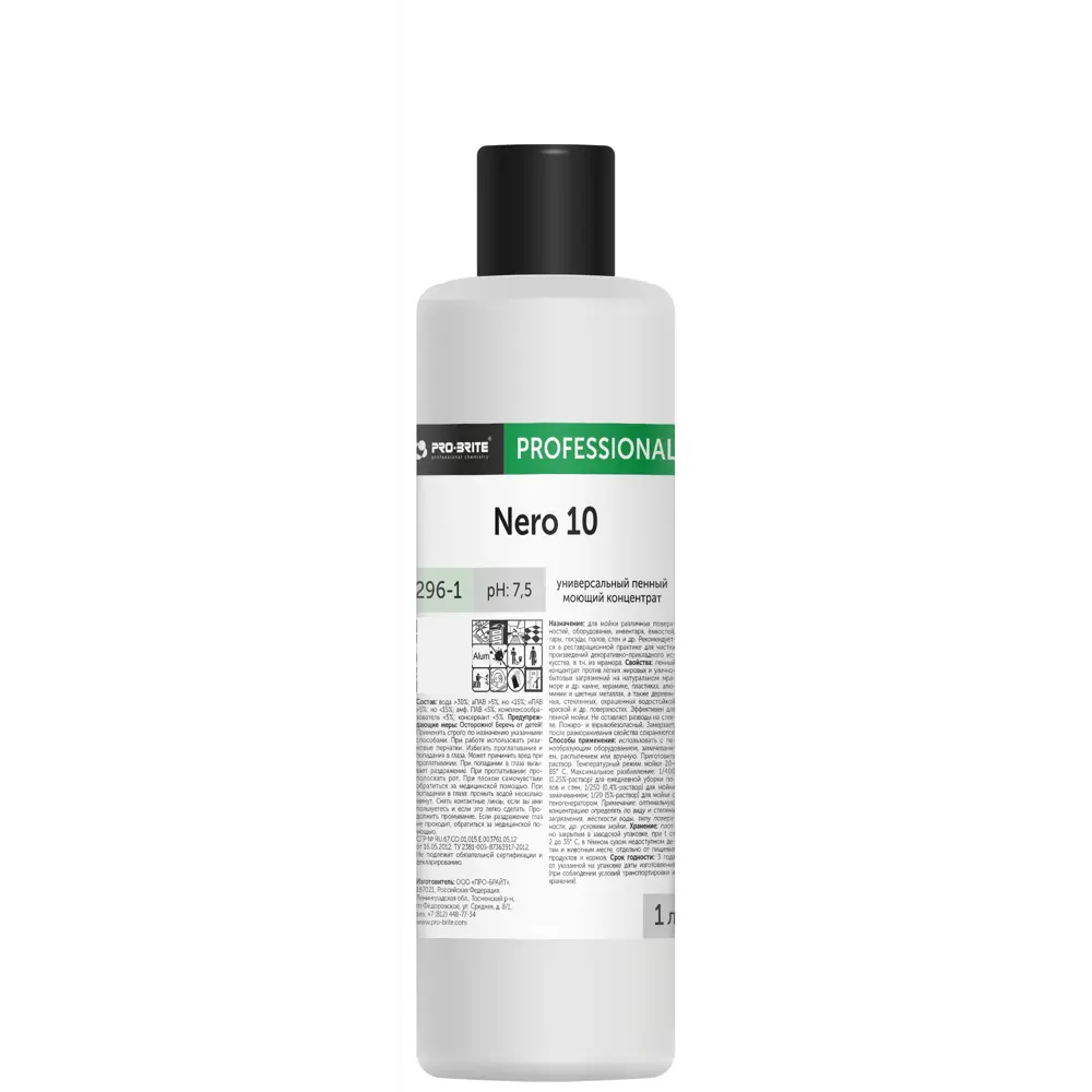 Моющий концентрат Nero 10 1л 82620154 STLM-2108444 PRO-BRITE 