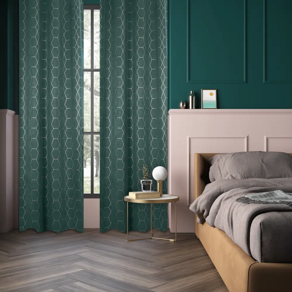 Штора на ленте Calenssie Laguna1 200x280 см цвет темно-бирюзовый 83321632 STLM-2170101 INSPIRE  - Вид №6