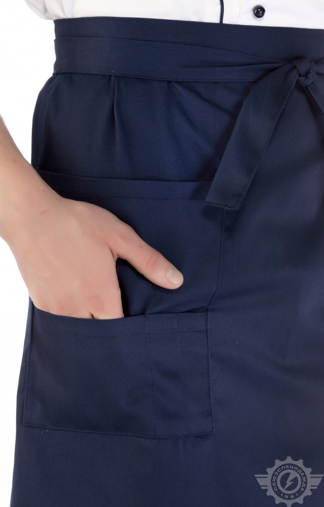 58753 Фартук "ГУРМАН" удлиненный цвет темно-синий  Одежда для официантов  размер Спецодежда  - Вид №7