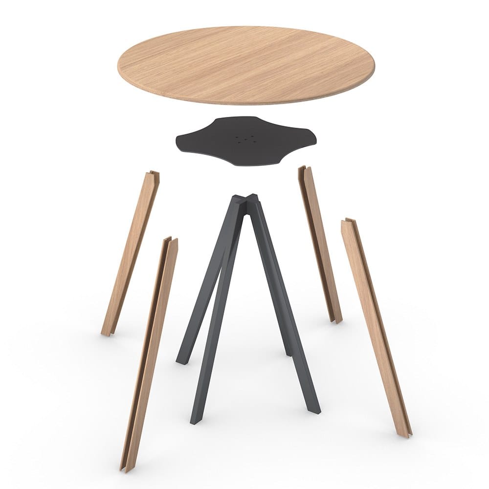 Квадратный стол из железа и дерева Vela Arredamenti Jean ARCH-00030316 - Вид №1