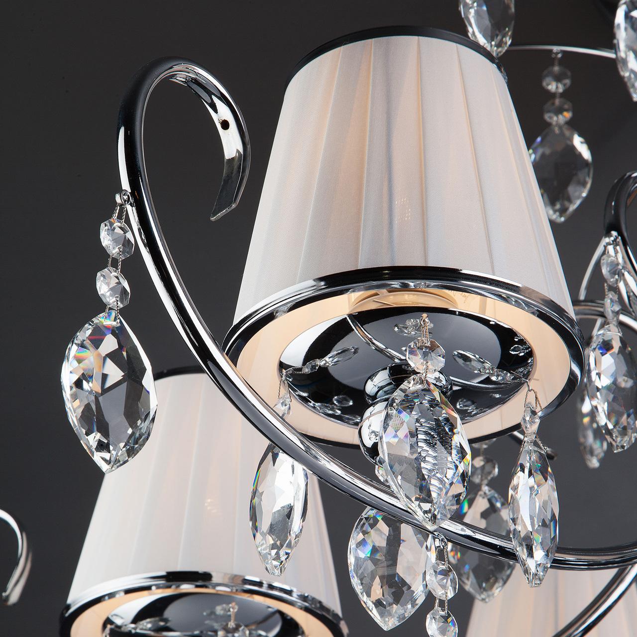 Подвесная люстра Eurosvet 10021/6 хром/прозрачный хрусталь Strotskis EUROSVET ДИЗАЙНЕРСКИЕ 185941 Белый  - Вид №1