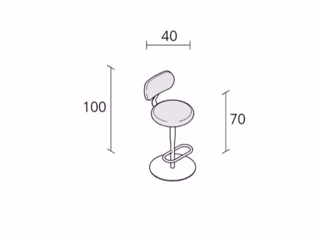 Высокий поворотный стул из ткани Alias ARCH-00124873 - Вид №2