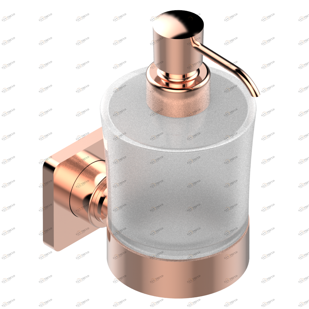 A6N-613 Дозатор для жидкого мыла настенный Thg-paris Profil c чёрным ониксом Розовое золото A6N-613 CAT.F