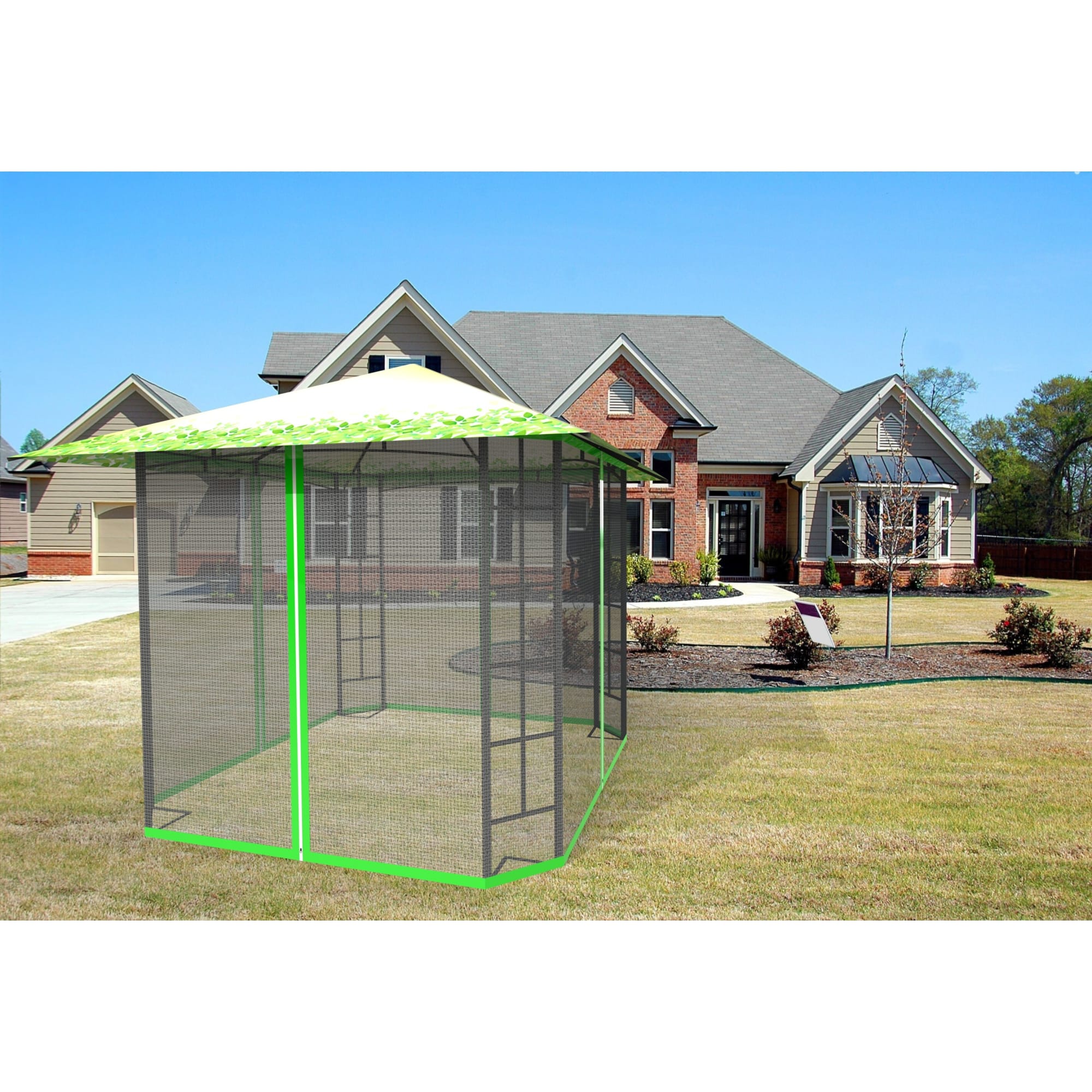 82697250 Шатер садовый с антимоскитной сеткой Ажур 3х3х2.65 м сталь зеленый (без штор) Santreyd  - Вид №3