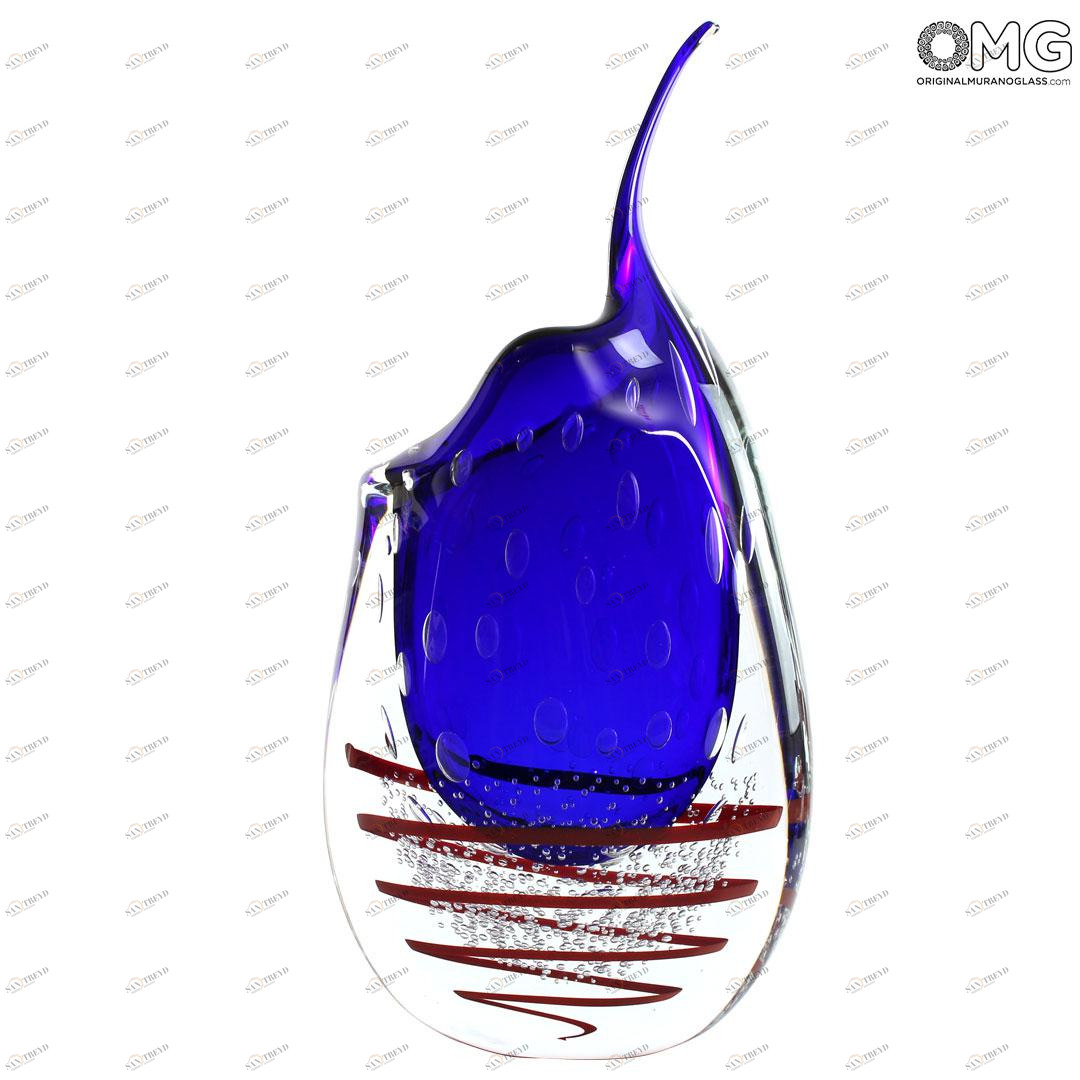 4204 ORIGINALMURANOGLASS Ваза Волна - соммерсо - муранское стекло OMG 25 см 