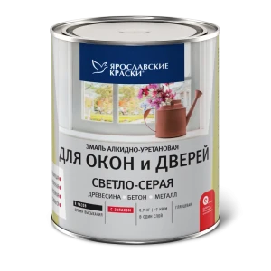 Эмаль для окон и дверей цвет светло-серый 0.9 кг