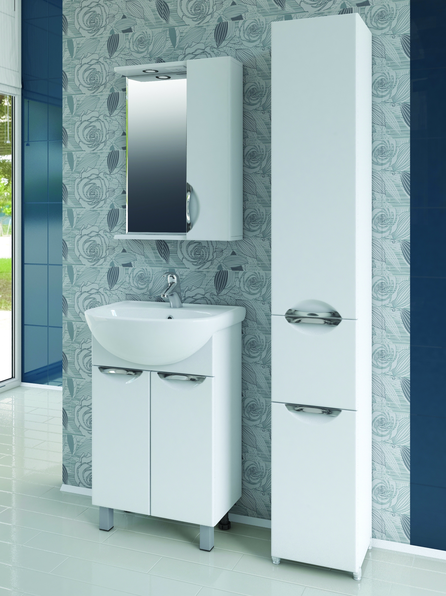 Зеркало Callao 700 правое, со спотом700⨉150⨉700 мм белый VIGO sun-id-665363 - Вид №3