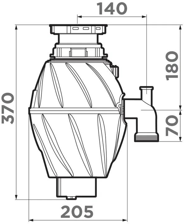Измельчитель пищевых отходов Omoikiri Nagare 500 4995060 для кухонной мойки, постоянный магнит - Вид №4