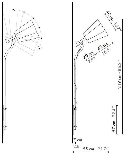 designheure Регулируемый настенный светильник Luxiole Gam219lmo - Вид №6