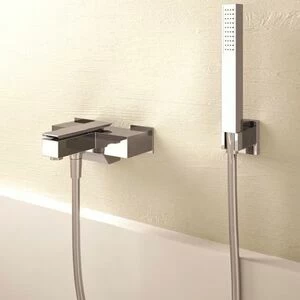 1850 1 Euclide Смеситель  для ванны настенный с ручным душем цвет хром.