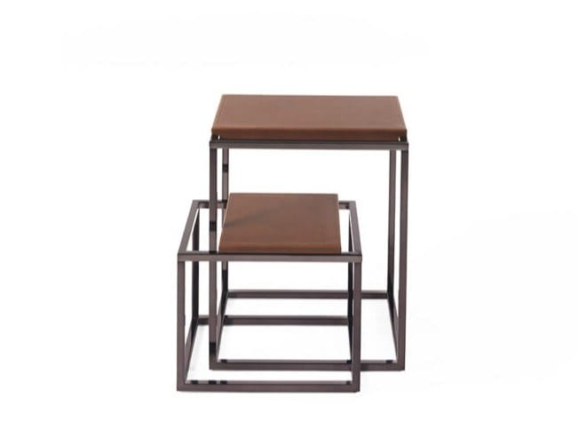 Прямоугольный журнальный столик из хромированной стали и кожи Gianfranco Ferré Home Matrix ARCH-00120809