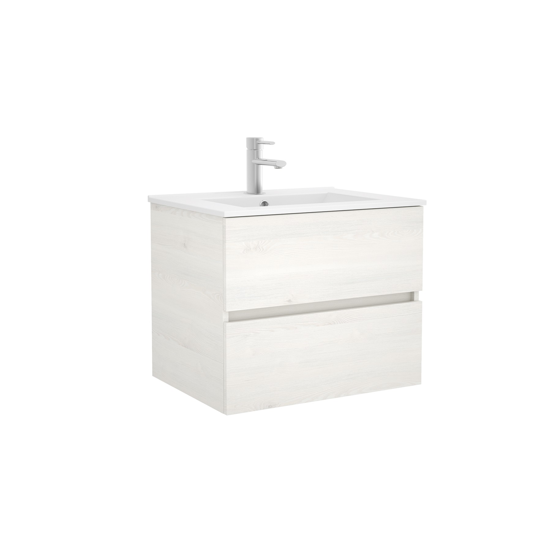 23319 SALGAR Мебель для умывальника FUSSION LINE 700 SBIANCATO с 2 ящиками 697 x 540 x 450 мм Sbiancato Fussion Chrome - Вид №1