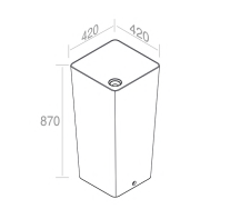 L506T0R0VT.101 Раковина напольная ELITE SQUARE 420х420х870 мм без отверстия под смеситель Белый матовый AeT ITALIA - Вид №1
