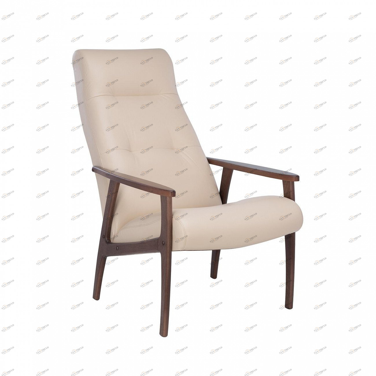 Кресло с деревянными подлокотниками орех Leset Remix Polaris Beige IMPEX ДИЗАЙНЕРСКИЕ 00-3967023 Бежевый;коричневый 