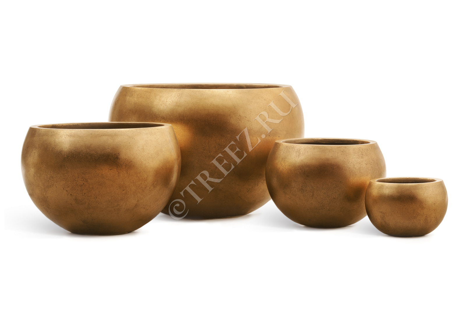 41.3318-04-016-GLD-22 Кашпо  Effectory - серия Metal - Полусфера - Сусальное золото Цветочная коллекция  - Вид №6