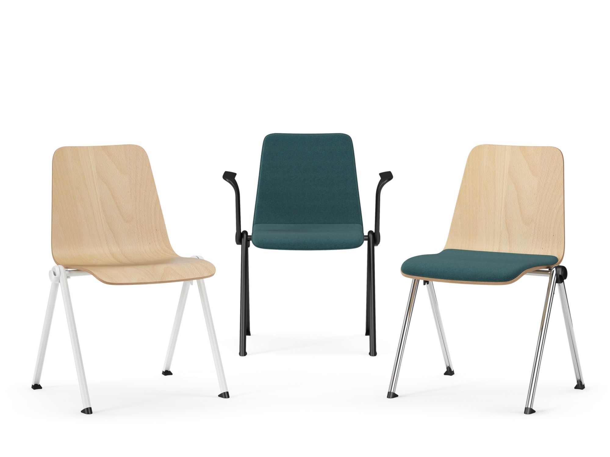 Штабелируемый тканевый мягкий стул для конференций с подлокотниками SITLOSOPHY® Lagom ARCH-00038411 - Вид №1