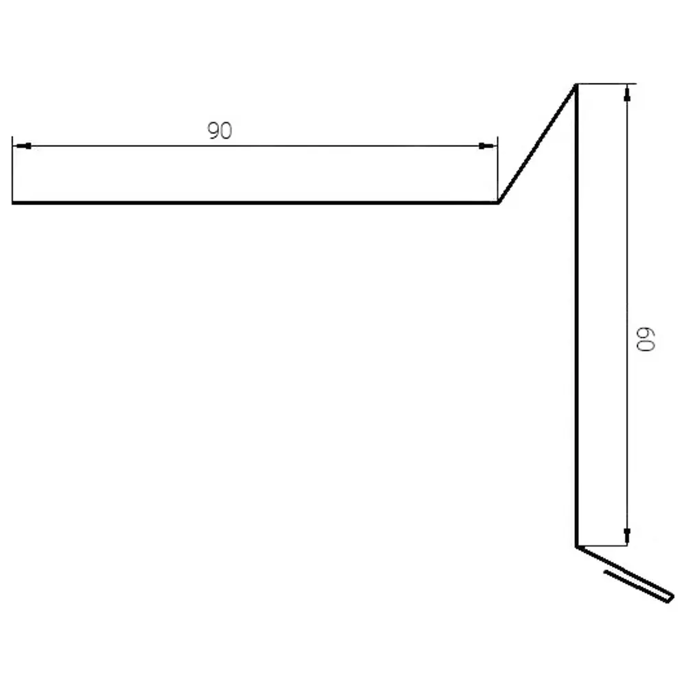 Планка ветровая для гибкой кровли 60x90 мм 2 м 0.4 мм RAL 6005 зелёный 85165338 STLM-2108194 Santreyd  - Вид №1