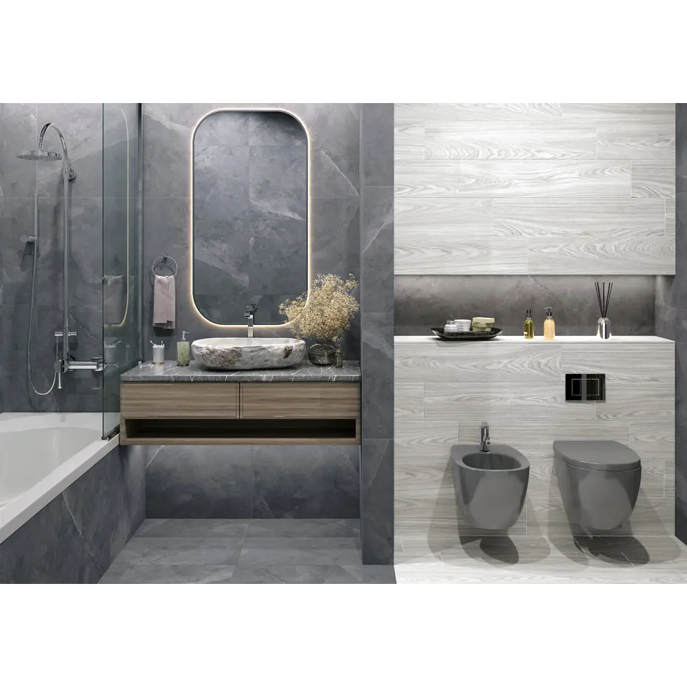 Керамогранит Alma Ceramica Andora 20x90 см 1.44 м² матовый цвет серый 86711027 STLM-2086958 - Вид №5