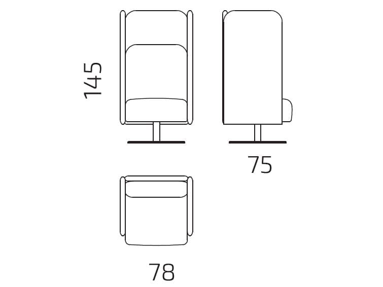 Кресло из ткани с огнестойкой обивкой и высокой спинкой Intuit by Softrend август ARCH-00029520 - Вид №2