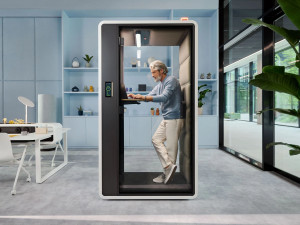 Одноместная акустическая офисная кабина со встроенным освещением