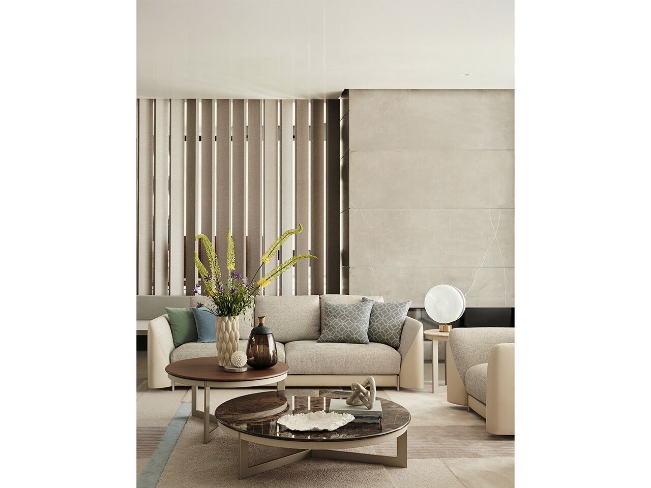 Ткань и кожаный диван для гостиной Turri Joel ARCH-00089250 - Вид №5