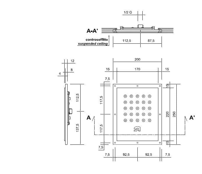 Встраиваемая потолочная душевая головка Antoniolupi GHOST ARCH-00077053 - Вид №10