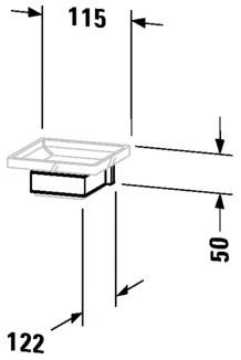 Duravit Настенная мыльница из дутого стекла Karree 009952 - Вид №3