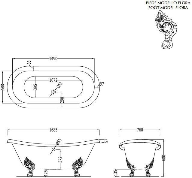 Devon&Devon Ванна сусального золота sun-id-1432902 - Вид №3