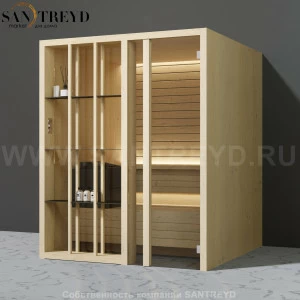 Effegibi YOKU.S60 SA.70100015 Сауна с правой дверью. Мощность: 6 кВт макс. Размеры: длина 174 см, ширина 170 см. Отделка: осина термообработанная