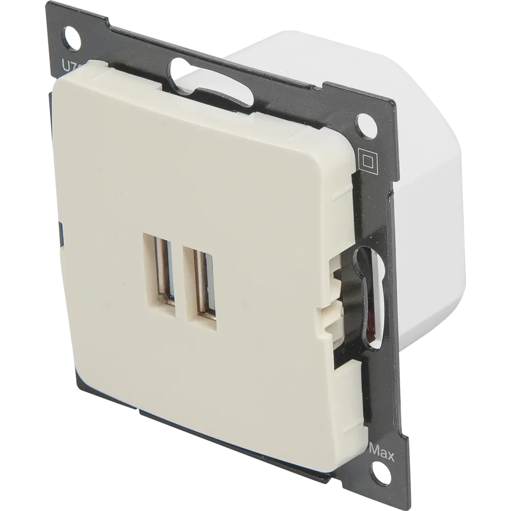 Розетка Hegel USB встраиваемая 3.4 А цвет слоновая кость 84399409 STLM-2161298  - Вид №1