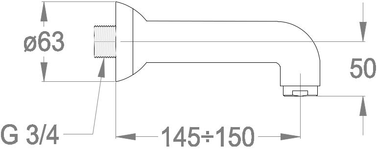 Fir Italia Настенный излив для ванны Melrose 22 2246043 - Вид №1