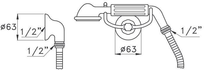RUBINETTERIE STELLA Ручной душ со шлангом и подставкой Italica It03109 - Вид №1