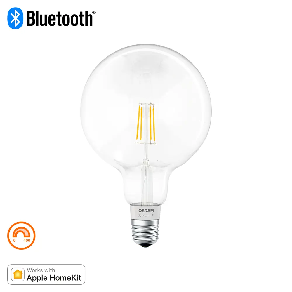 Лампа умная светодиодная Osram Smart Plus E27 220-240 В 5.5 Вт шар большой прозрачная 650 лм, теплый белый свет LEDVANCE STLM-2142052 - Вид №2