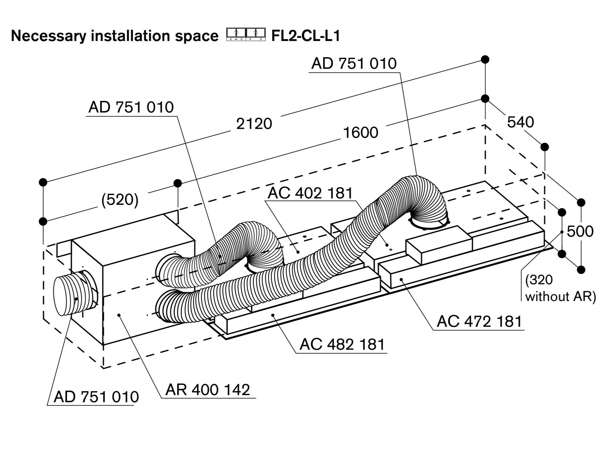 Модуль светильников для потолочной вытяжки из нержавеющей стали GAGGENAU серия 400 ARCH-00136314 - Вид №3