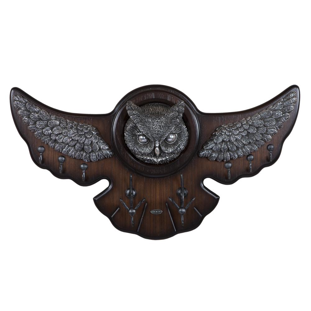 11507 Вешалка настенная Bubo Орех Оберджин Античное Серебро BOGACHO 4627138184721