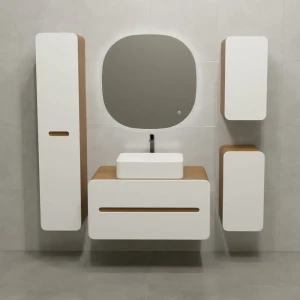 Тумба под накладную раковину Окинава 100x49.6 раковина Kirovit Олимпия шкаф навесной шкаф-пенал цвет корпуса белый