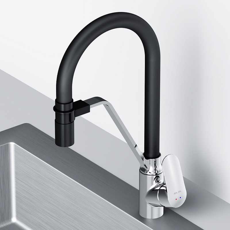 F8007802 смеситель для кухни с каналом для питьевой воды и гибким изливом хром шт. AM.PM Like - Вид №1