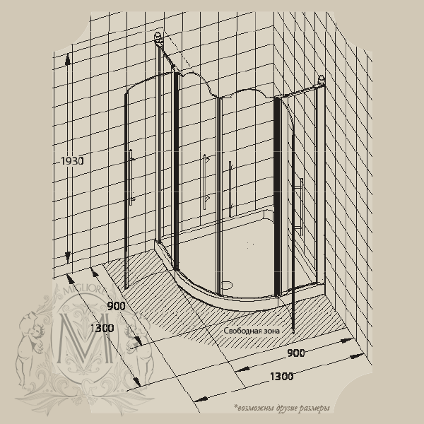 22679 Душевой уголок Migliore Diadema - Вид №2