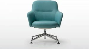 Quinti Sedute Поворотное кожаное кресло с 4-мя спицами Level