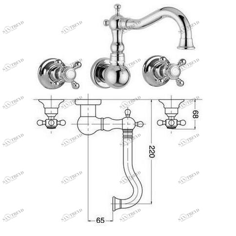 Смеситель для раковины настенный хром Arcadia BN.ARC-8370CR Bugnatese 5459