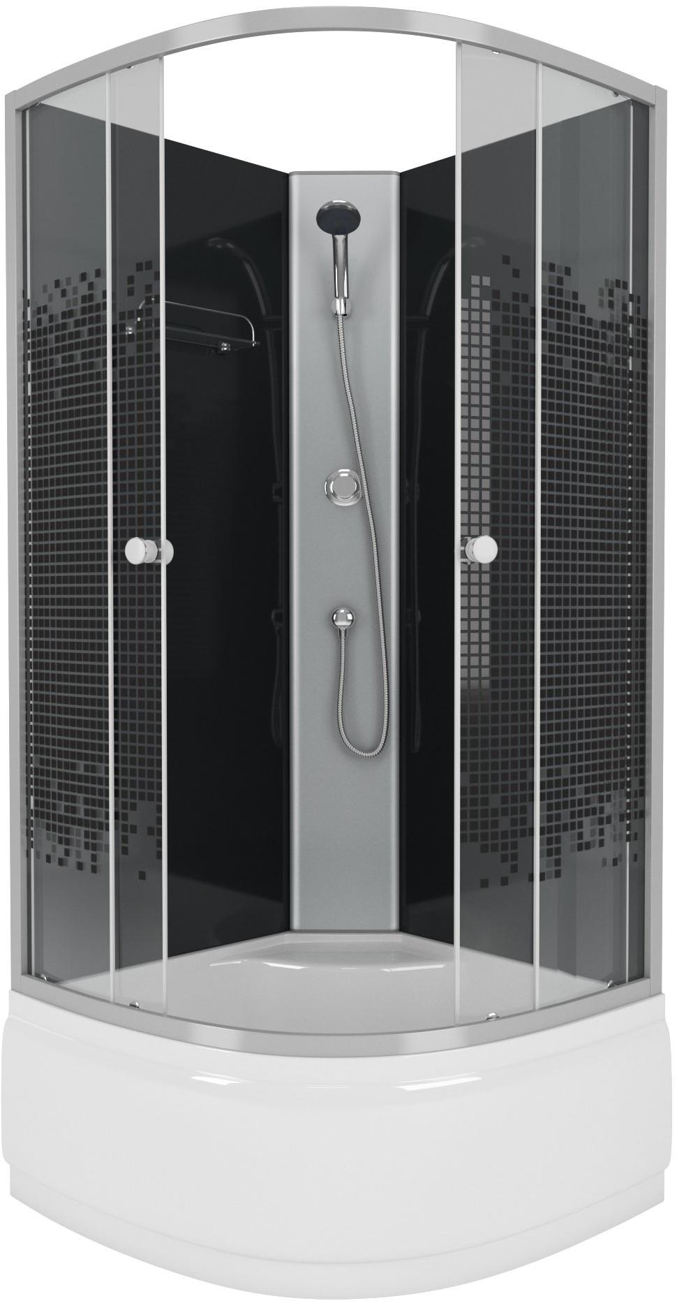 Душевая кабина NG- 7508-08BK BLACK (900х900х2150) высокий поддон(40см) стекло МОЗАИКА Niagara ECO - Вид №1