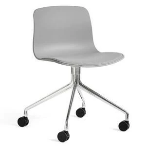 Стул AAC14 мягкий, светло-серый с алюминиевым основанием