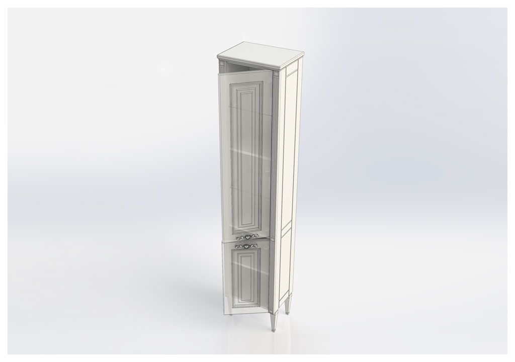 Шкаф-пенал для ванной Aquanet Паола 40 белый/серебро 00181770 - Вид №4