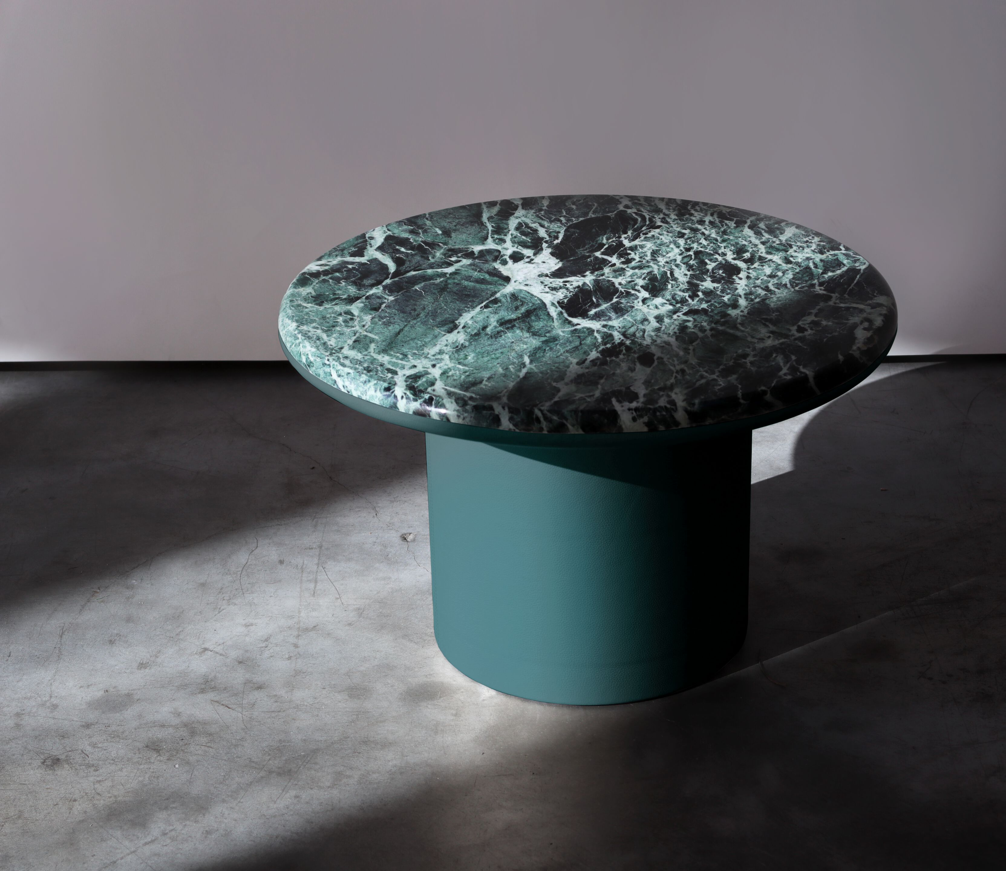 Круглый мраморный журнальный столик с кожаной основой Secolo GEMINI ARCH-00031420 - Вид №3