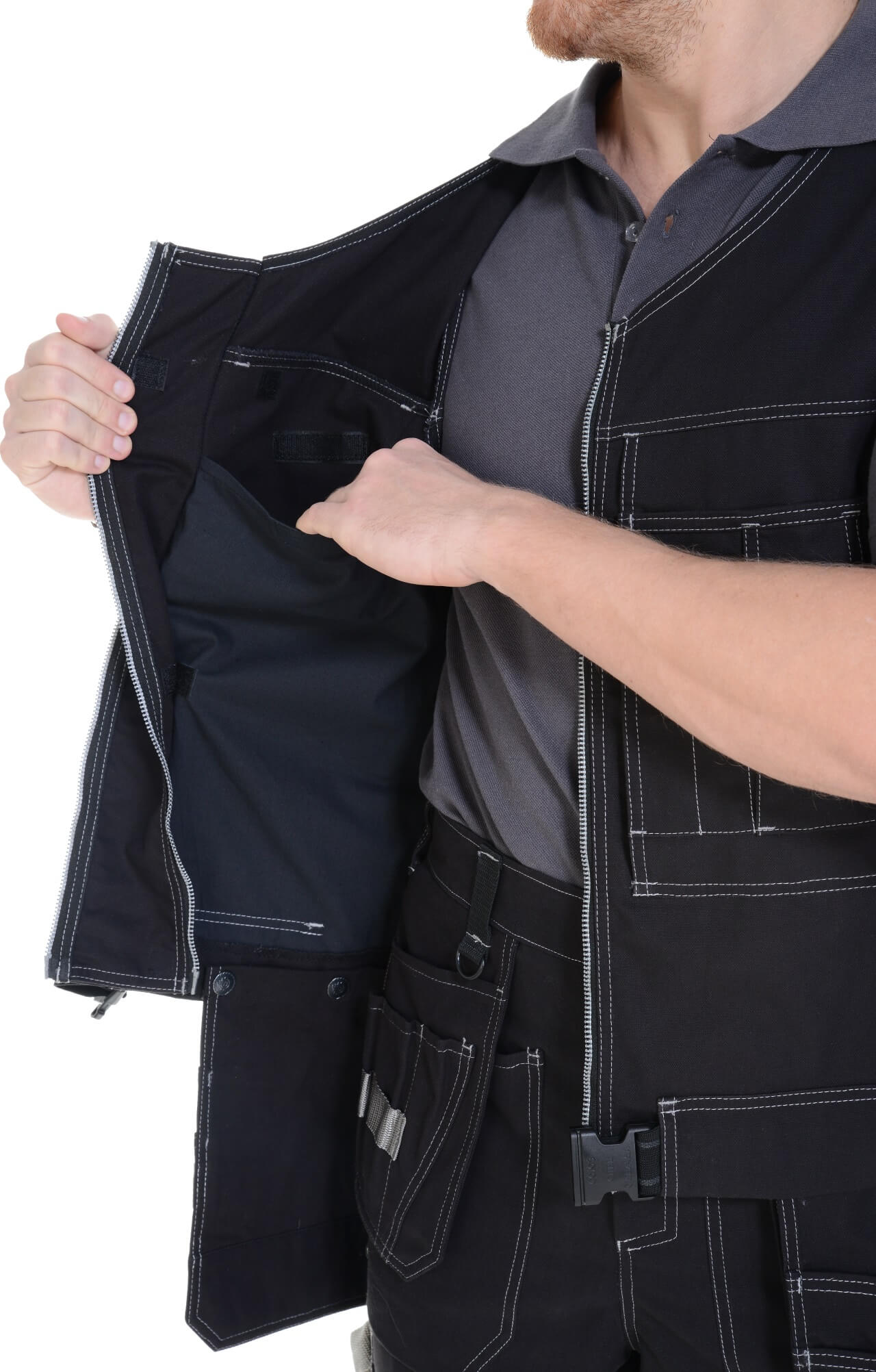 62601 Жилет  черный Union Space  Летняя спецодежда  размер 60-62  - Вид №11