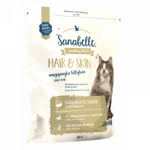 Т0042569 Корм для кошек Hair&Skin для здоровья кожи и шерсти, птица сух. 400г SANABELLE