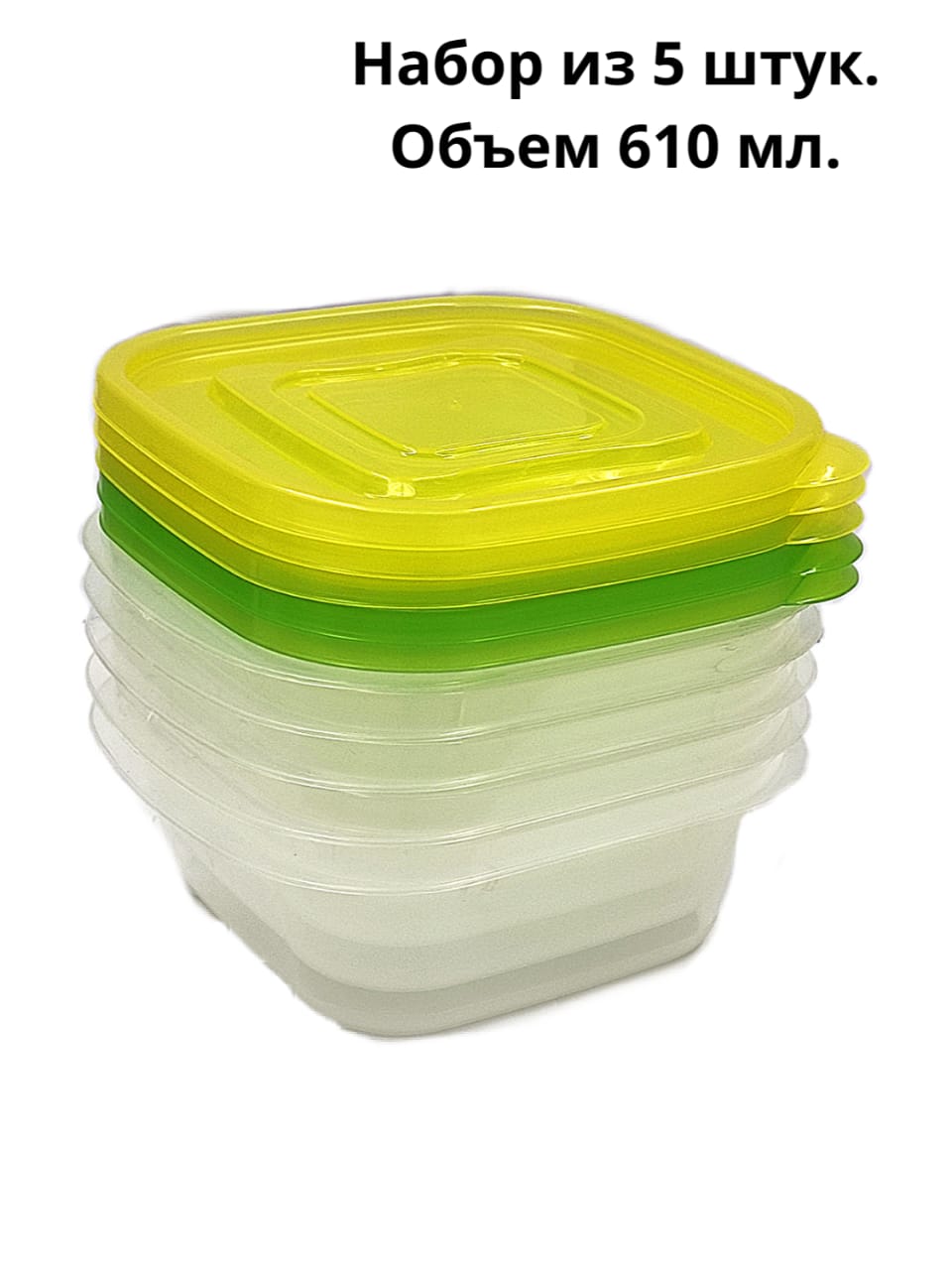 SC-H10-10 Набор пищевых контейнеров из 5 шт.по 610 мл . Цветочная коллекция 